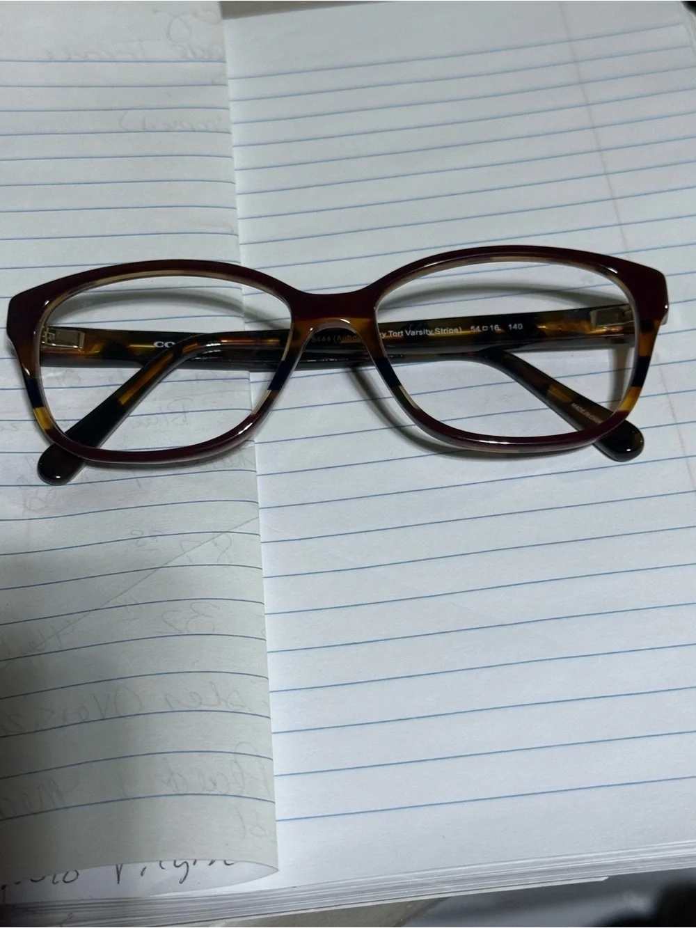 Women's Coach Eyeglasses Brown Tortoise Size 54-16-140